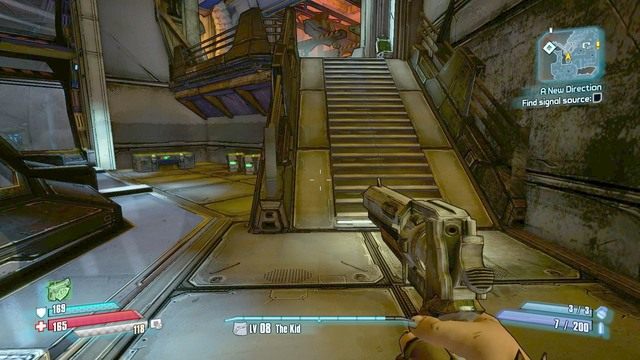 Przejdź przez drzwi a zauważysz schody prowadzące na wyższy poziom lokacji - A New Direction | Zadania główne w Borderlands The Pre-Sequel - Borderlands: The Pre-Sequel! - poradnik do gry