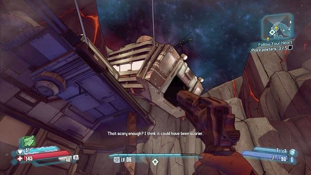 Idź na północ i rozwieszaj kolejne plakaty - Follow Your Heart | Misje poboczne - Serenitys Waste w Borderlands - Borderlands: The Pre-Sequel! - poradnik do gry