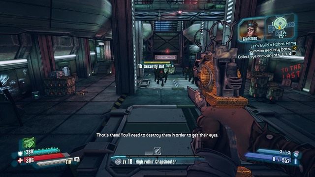 Po aktywowaniu przejścia wróć do głównego pomieszczenia i skorzystaj z konsoli na drugim piętrze - Lets Build a Robot Army | Zadania główne w Borderlands The Pre-Sequel - Borderlands: The Pre-Sequel! - poradnik do gry