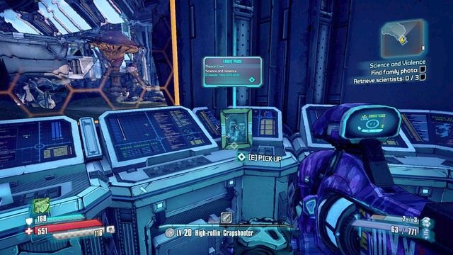 Przedzieraj się przez kolejne skupiska Stalkerów a na samym końcu drogi znajdziesz pomieszczenie, w którym znajdować będzie się zdjęcie - Science and Violence | Zadania główne w Borderlands The Pre-Sequel - Borderlands: The Pre-Sequel! - poradnik do gry