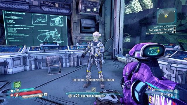 Wróć do pierwszego naukowca i oddaj mu zdjęcie - Science and Violence | Zadania główne w Borderlands The Pre-Sequel - Borderlands: The Pre-Sequel! - poradnik do gry