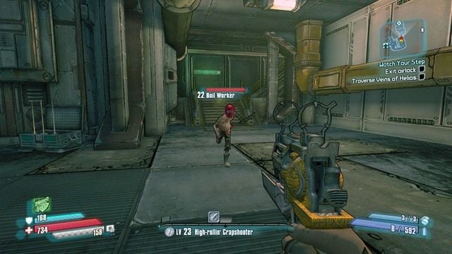 Przechodź po kolejnych korytarzach, w których będziesz spotykał wrogo nastawionych Workerów - Watch Your Step | Zadania główne w Borderlands The Pre-Sequel - Borderlands: The Pre-Sequel! - poradnik do gry