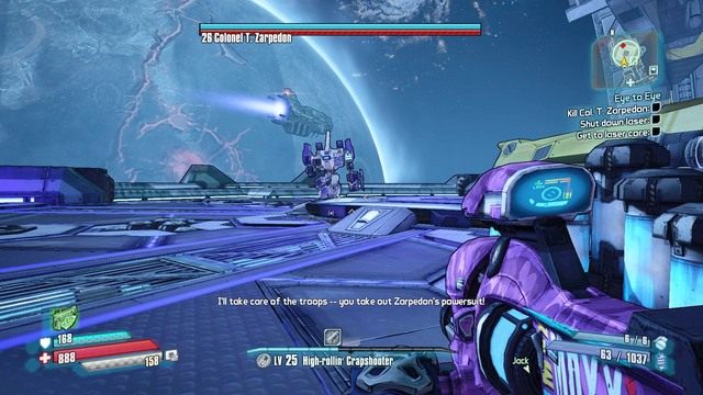 Po dotarciu na miejsce spróbuj przejść na środek a aktywujesz cutscenkę - Eye to Eye | Zadania główne w Borderlands The Pre-Sequel - Borderlands: The Pre-Sequel! - poradnik do gry