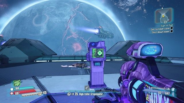 Po walce podejdź do konsoli niedaleko, aktywuj procedurę i zjedź windą na niższe poziomy - Eye to Eye | Zadania główne w Borderlands The Pre-Sequel - Borderlands: The Pre-Sequel! - poradnik do gry