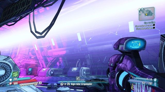 W momencie pokazanym na obrazku musisz przedostać się na drugi koniec lasera - Eye to Eye | Zadania główne w Borderlands The Pre-Sequel - Borderlands: The Pre-Sequel! - poradnik do gry