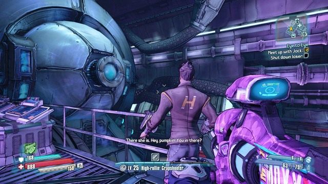 Podejdź do Jacka na wyższym piętrze i aktywuj procedurę z pobliskiej konsoli - Eye to Eye | Zadania główne w Borderlands The Pre-Sequel - Borderlands: The Pre-Sequel! - poradnik do gry