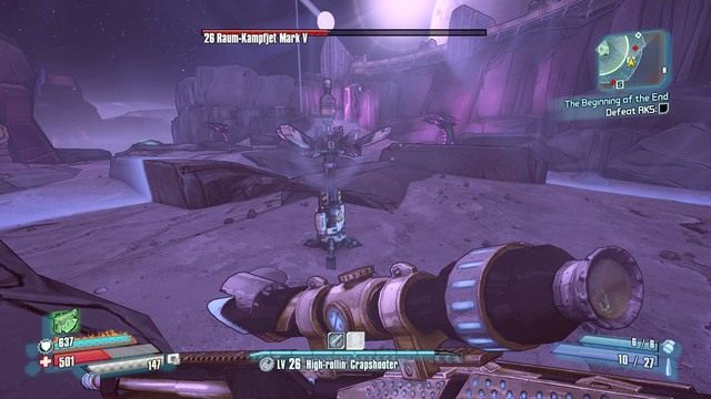 Jak zacznie brakować ci tlenu i pojazd latający będzie ładował swoje rakiety, możesz pobiec do najbliższej stacji tlenu i naładować zbiornik - The Begining of the End | Zadania główne w Borderlands The Pre-Sequel - Borderlands: The Pre-Sequel! - poradnik do gry