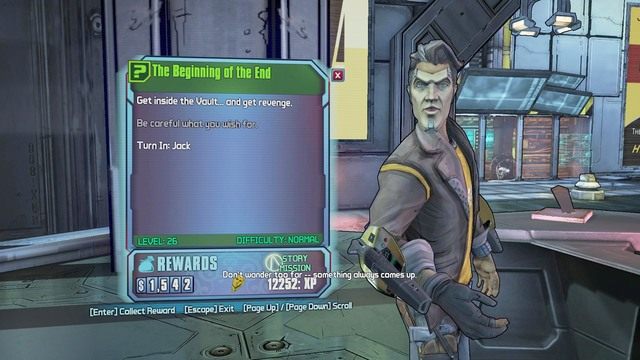Po obejrzeniu filmików wyjdź ze skarbca, udaj się do najbliższego teleportu i przejdź do Jacks Office by oddać zadanie - The Begining of the End | Zadania główne w Borderlands The Pre-Sequel - Borderlands: The Pre-Sequel! - poradnik do gry