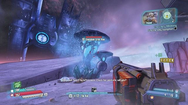 Po wzięciu zadania udaj się na północ w poszukiwaniu jego przyjaciela - The Empty Billabong | Misje poboczne - Crysis Scar w Borderlands The Pre-Sequel - Borderlands: The Pre-Sequel! - poradnik do gry