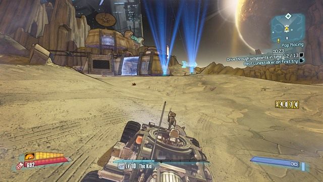 Musisz pokonać go w odpowiednim czasie, inaczej będziesz musiał powtarzać misję od nowa - Pop Racing | Misje poboczne - Triton Flats w Borderlands The Pre-Sequel - Borderlands: The Pre-Sequel! - poradnik do gry