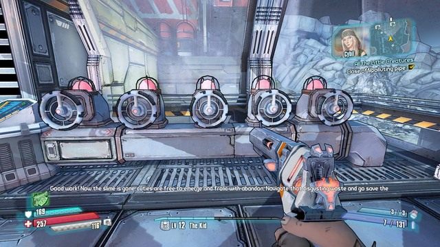 Jest pięć zaworów a każdy nich musi być koloru czerwonego by zakręcić ścieki - All the Little Creatures | Misje poboczne - Triton Flats w Borderlands - Borderlands: The Pre-Sequel! - poradnik do gry