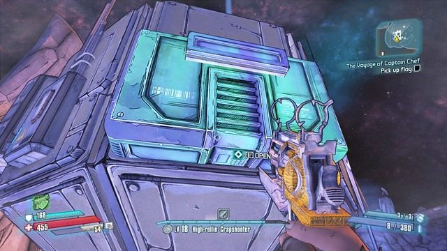 Zabierz flagę z pobliskiej skrzyni i zawieś ją obok - The Voyage of Captain Chef | Misje poboczne - Triton Flats w Borderlands - Borderlands: The Pre-Sequel! - poradnik do gry