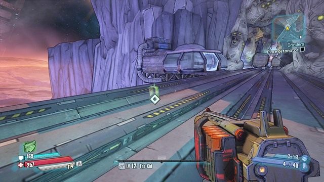 Oddal się teraz do miejsca pokazanego na mapie i aktywuj detonator - Grinder | Misje poboczne - Concordia | Borderlands The Pre-Sequel - Borderlands: The Pre-Sequel! - poradnik do gry