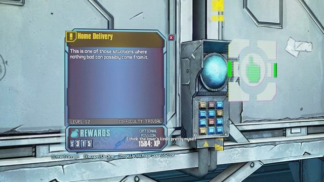 Misję uzyskasz po wykonaniu misji wątku głównego Artificial Persuasion - Home Delivery | Misje poboczne - Concordia | Borderlands The Pre-Sequel - Borderlands: The Pre-Sequel! - poradnik do gry