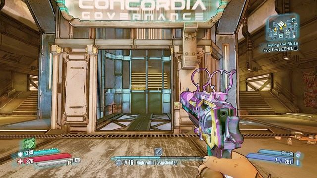 Po wysłuchaniu wiadomości od Jacka skieruj się do pobliskiej windy i udaj się do biura Meriffa - Wiping the Slate | Misje poboczne - Concordia | Borderlands The Pre-Sequel - Borderlands: The Pre-Sequel! - poradnik do gry