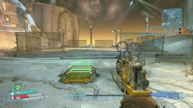 Żeby zdobyć więcej doświadczenia możesz najpierw strzelić w pobliską beczkę z ogniem i wtedy skoczyć - Space Slam | Misje poboczne - Outlands Canyon | Borderlands The Pre-Sequel - Borderlands: The Pre-Sequel! - poradnik do gry