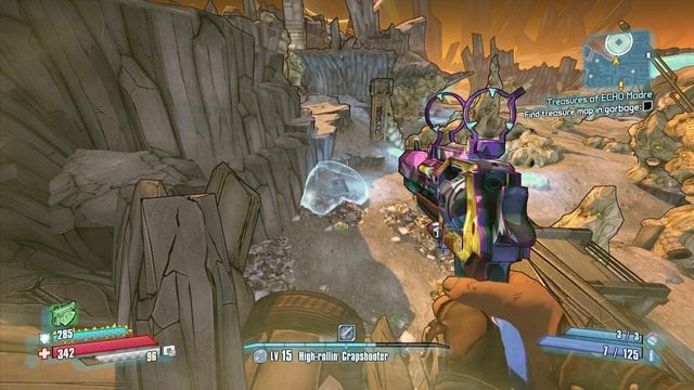 Po wysłuchaniu co ma do powiedzenia dostaniesz kolejne wskazówki od Pickle - Treasures of ECHO Madre | Misje poboczne - Outlands Canyon | Borderlands - Borderlands: The Pre-Sequel! - poradnik do gry