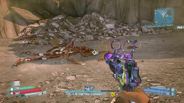 W pewnym momencie z ziemi wyjdzie Tresher - Treasures of ECHO Madre | Misje poboczne - Outlands Canyon | Borderlands - Borderlands: The Pre-Sequel! - poradnik do gry