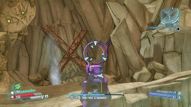 Dotrzesz do przepaści a w oddali zobaczysz X, czyli miejsce, w którym zakopany jest skarb - Treasures of ECHO Madre | Misje poboczne - Outlands Canyon | Borderlands - Borderlands: The Pre-Sequel! - poradnik do gry