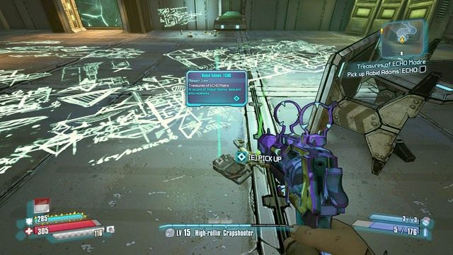 Po wejściu do pomieszczenia zabij przeciwnika i wysłuchaj jego nagrania - Treasures of ECHO Madre | Misje poboczne - Outlands Canyon | Borderlands - Borderlands: The Pre-Sequel! - poradnik do gry