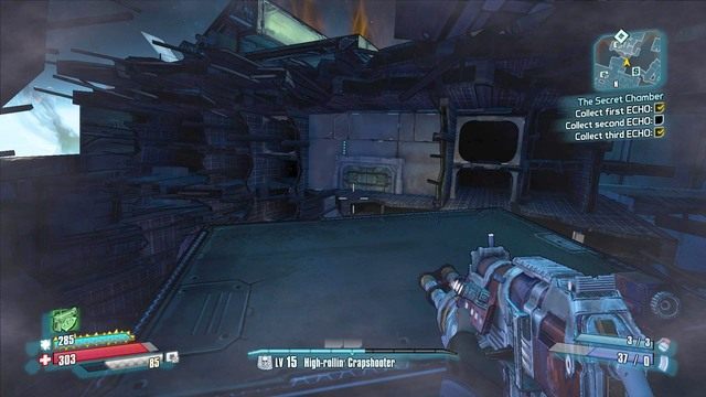 Drugi dziennik będzie przy skoczni obok windy a trzeci w widocznym na obrazku miejscu - The Secret Chamber | Misje poboczne - Pitys Fall | Borderlands The Pre-Sequel - Borderlands: The Pre-Sequel! - poradnik do gry