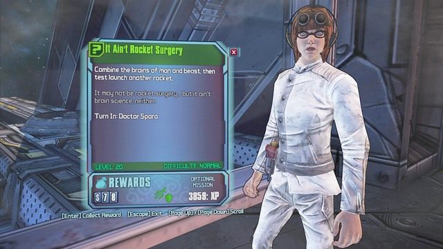 Uzbrój ostatnią rakietę w scalony mózg i wystrzel ją w kosmos - It Aint Rocket Surgery | Misje poboczne - Research and Development - Borderlands: The Pre-Sequel! - poradnik do gry