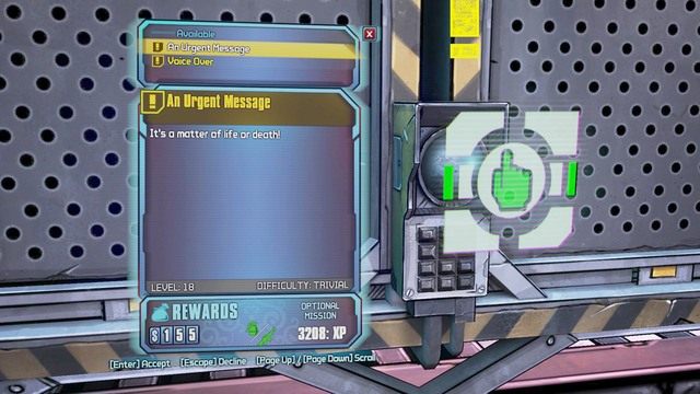 Misję An Urgent Message otrzymasz po wykonaniu zadania głównego Science and Violence - An Urgent Message | Misje poboczne - Jacks Office | Borderlands The Pre-Sequel - Borderlands: The Pre-Sequel! - poradnik do gry