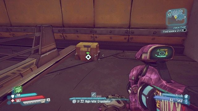 Trzecia książka będzie w skrzyni obok schodów prowadzących do Jacks Office - Voice Over | Misje poboczne - Jacks Office | Borderlands The Pre-Sequel - Borderlands: The Pre-Sequel! - poradnik do gry