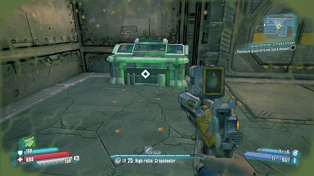 Idź korytarzem przed siebie a dojdziesz do pomieszczenia z zarażonymi pracownikami - Quarantine - Infestation | Misje poboczne - Jacks Office | Borderlands - Borderlands: The Pre-Sequel! - poradnik do gry