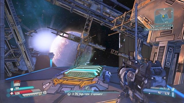 Z lokacji tej dostań się do Vains of Helios i udaj się do skoczni pokazanej na obrazku - Dont Get Cocky | Misje poboczne - Jacks Office | Borderlands The Pre-Sequel - Borderlands: The Pre-Sequel! - poradnik do gry