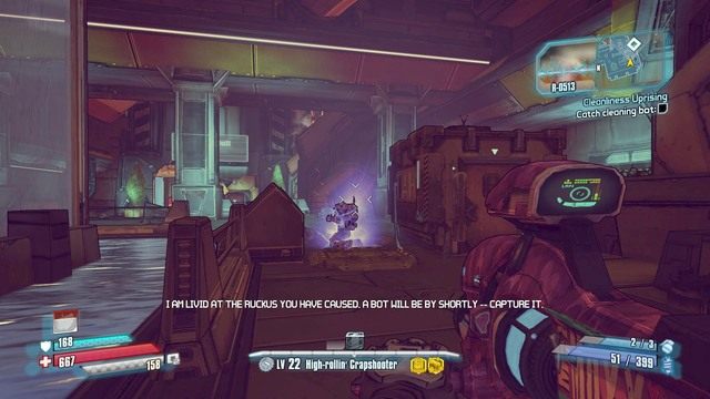 Po złapaniu pierwszego z nich udaj się na północ i zrób masakrę z tamtejszej ochrony - Cleanliness Uprising | Misje poboczne - Hyperion Hub of Heroism | Borderlands - Borderlands: The Pre-Sequel! - poradnik do gry
