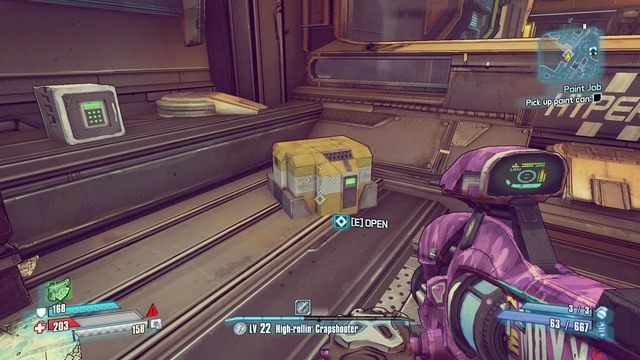 Wyciągnij ze skrzyni Paint Can i udaj się do Jacks Office - Paint Job | Misje poboczne - Hyperion Hub of Heroism | Borderlands - Borderlands: The Pre-Sequel! - poradnik do gry