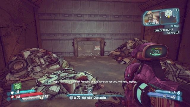 Po aktywacji przycisku spadniesz w dół a z ziemi wyłoni się Tresher, którego musisz zabić - Kill Meg | Misje poboczne - Hyperion Hub of Heroism | Borderlands The Pre-Sequel - Borderlands: The Pre-Sequel! - poradnik do gry