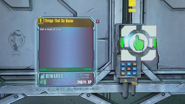 Misja Things That Go Boom będzie dostępna w bounty board w Lunar Launching Station po wykonaniu głównego zadania Watch Your Step - Things That Go Boom | Misje poboczne - Lunar Launching Station | Borderlands - Borderlands: The Pre-Sequel! - poradnik do gry