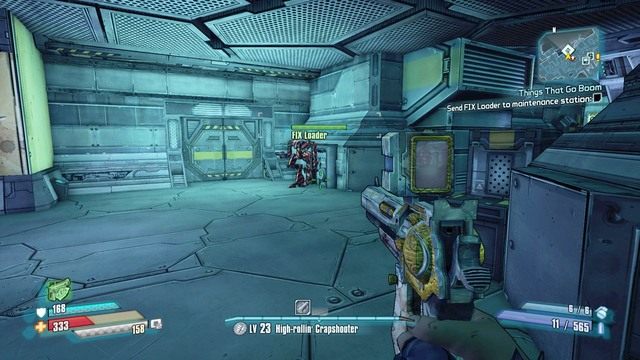 Po zabraniu zadania skieruj się na północ i znajdź FIXera stojącego na niższym poziomie po czym eskortuj go to najbliższej stacji SI - Things That Go Boom | Misje poboczne - Lunar Launching Station | Borderlands - Borderlands: The Pre-Sequel! - poradnik do gry