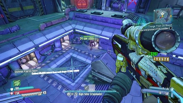 Zabijaj wszystkich przeciwników po drodze oraz przy obronie robota a po wykonanej czynności skieruj się na zachód i znajdź kolejne trzy roboty - Things That Go Boom | Misje poboczne - Lunar Launching Station | Borderlands - Borderlands: The Pre-Sequel! - poradnik do gry