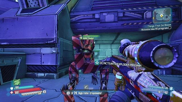 Podchodź do robotów i aktywuj program eksplozji a jak tylko to zrobisz wróć do bounty board po nagrodę w postaci Moonstonów - Things That Go Boom | Misje poboczne - Lunar Launching Station | Borderlands - Borderlands: The Pre-Sequel! - poradnik do gry