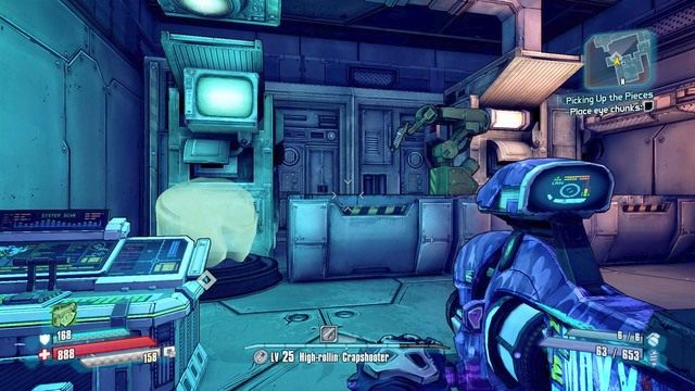 Po zebraniu szczątków oka udaj się do Research and Development - Picking Up the Pieces | Misje poboczne - Lunar Launching Station | Borderlands - Borderlands: The Pre-Sequel! - poradnik do gry