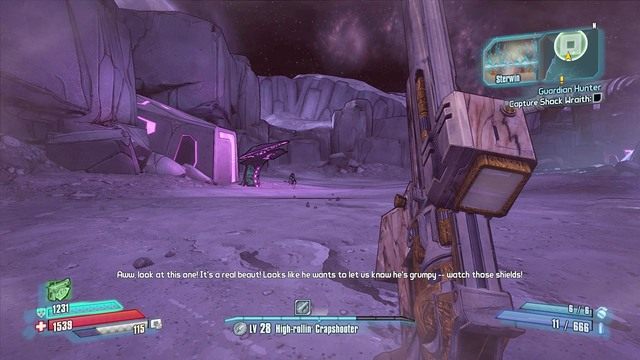 Udaj się do pierwszego strażnika i osłab go (około 50% lub mniej życia) i poczekaj aż przybierze odpowiednią formę (lód, kwas, błyskawice lub ogień) i użyj granatu bezpośrednio na nim - Guardian Hunter | Misje poboczne - Vorago Solitude | Borderlands The Pre-Sequel - Borderlands: The Pre-Sequel! - poradnik do gry