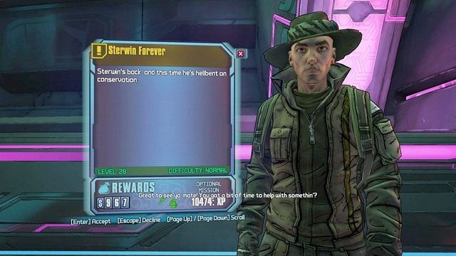 Misja Sterwin Forever będzie dostępna po wykonaniu misji pobocznej Guardian Hunter - Sterwin Forever | Misje poboczne - Eleseer | Borderlands The Pre-Sequel - Borderlands: The Pre-Sequel! - poradnik do gry