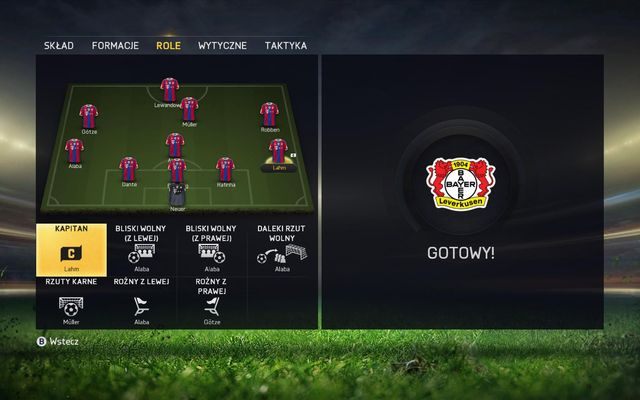 Ekran ról umożliwia Ci przypisanie najważniejszych zadań związanych m - Role | Panel zarządzania składem w FIFA 15 - FIFA 15 - poradnik do gry