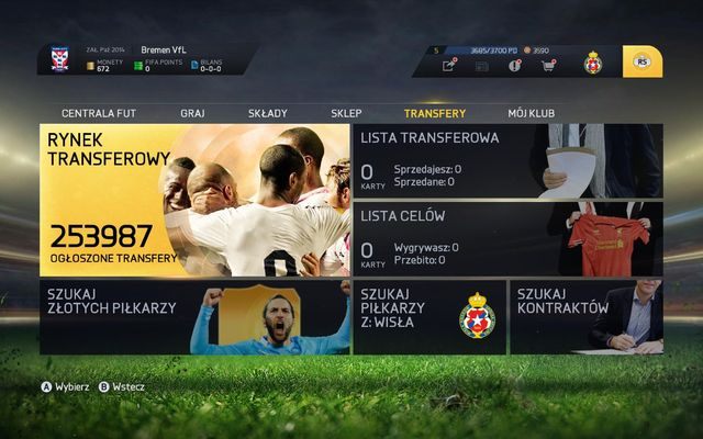 To tutaj zajmiemy się ściąganiem zawodników do naszego składu - Aukcje | FIFA Ultimate Team w FIFA 15 - FIFA 15 - poradnik do gry