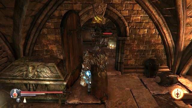 Pająk chyba myśli, że zaskoczy Harkyna. - Nadkruszone ściany | Znajdźki, sekrety, przedmioty w Lords of the Fallen - Lords of the Fallen - poradnik do gry