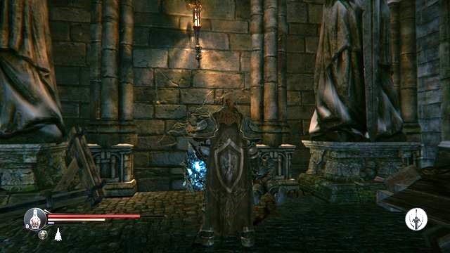 Na końcu drogi (na lewo od checkpointa, na którego natrafiasz po pokonaniu Dowódcy i pierwszej rozmowie z Kapitanem) znajdziesz zamknięte, póki co, drzwi - Nadkruszone ściany | Znajdźki, sekrety, przedmioty w Lords of the Fallen - Lords of the Fallen - poradnik do gry