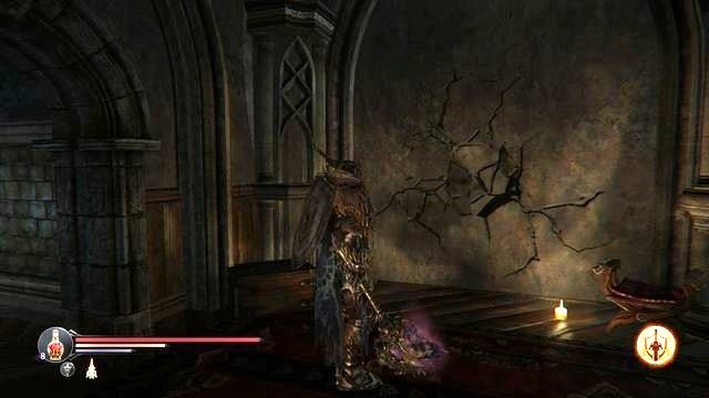 Ścianę znajdziesz w pomieszczeniu z prawej strony schodów, na wprost miejsca, w którym przebywa Ranny Mnich - Nadkruszone ściany | Znajdźki, sekrety, przedmioty w Lords of the Fallen - Lords of the Fallen - poradnik do gry