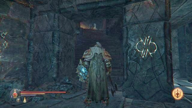 Lokalizację tajemniczych napisów warto zapamiętać - niedługo z pomocą Yetki będziesz mógł je odczytywać. - Wejście z Yetką | Świątynia - kolejna wizyta | Lords of the Fallen - Lords of the Fallen - poradnik do gry