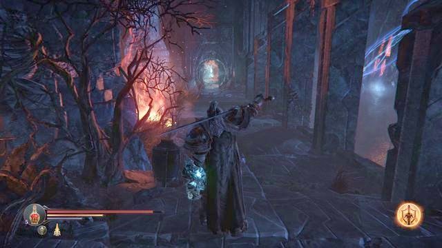 Przejście otwierane za pomocą rękawicy prowadzi do drugiej dźwigni. - Pokonaj Niszczyciela, ostatniego z Rhogarskich Lordów | Komnata Kłamstw - Lords of the Fallen - poradnik do gry