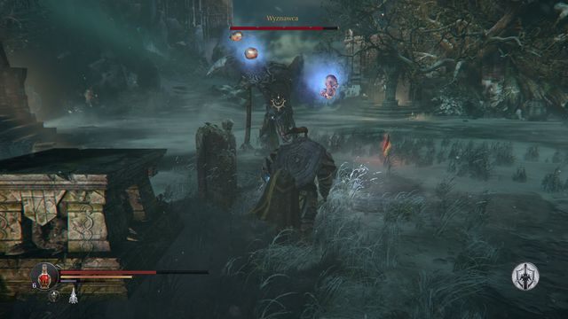 Rzucane w stronę gracza czaszki po chwili wybuchają. - Wyznawca - Keystone | Bossowie w Lords of the Fallen - Lords of the Fallen - poradnik do gry