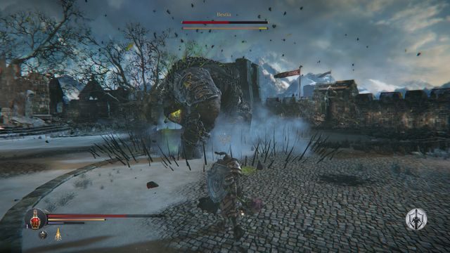 Kolce z każdym kolejnym podskokiem pojawiają się na większym obszarze. - Bestia - Keystone | Bossowie w Lords of the Fallen - Lords of the Fallen - poradnik do gry