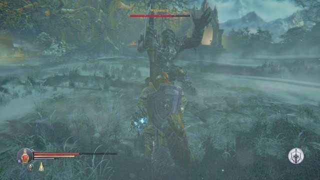 Czarujący boss. Po chwili nastąpi wybuch, dlatego schowaj się w oświetlonej kapliczce. - Otwórz wrota | Keystone w Lords of the Fallen - Lords of the Fallen - poradnik do gry